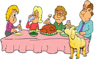 family eating thanksgiving meal