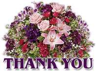 thank you with purple flowers