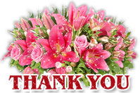 thank you with pink flowers