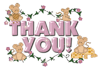 thank you with mice and flowers