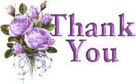 thank you with purple flowers animated