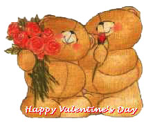 Valentine's Day bears with flowers
