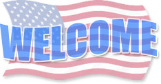 welcome on American flag